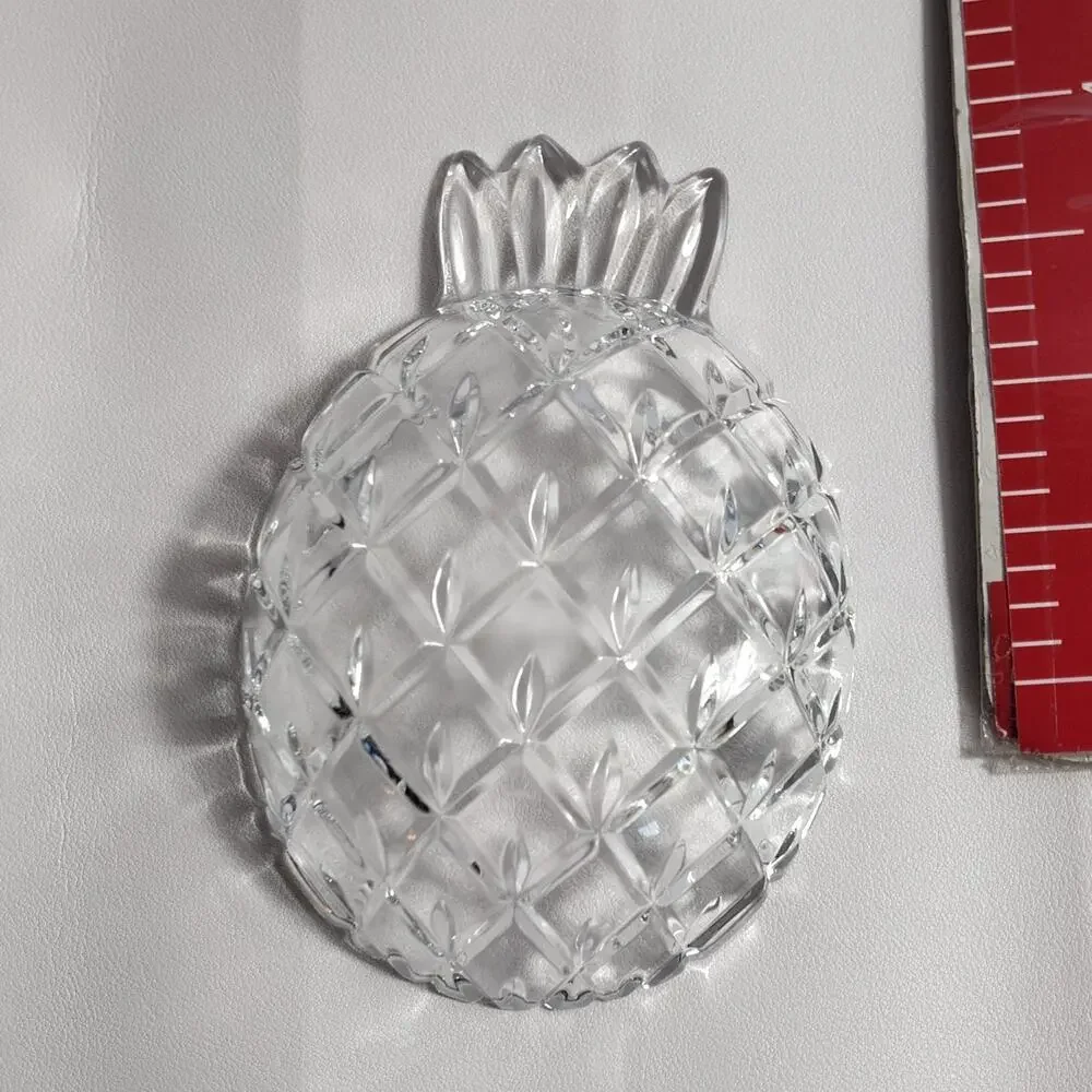 Studio Nova Pineapple Bowl Clear Glass Candy Dish Decorative Cut Glass 6x4
